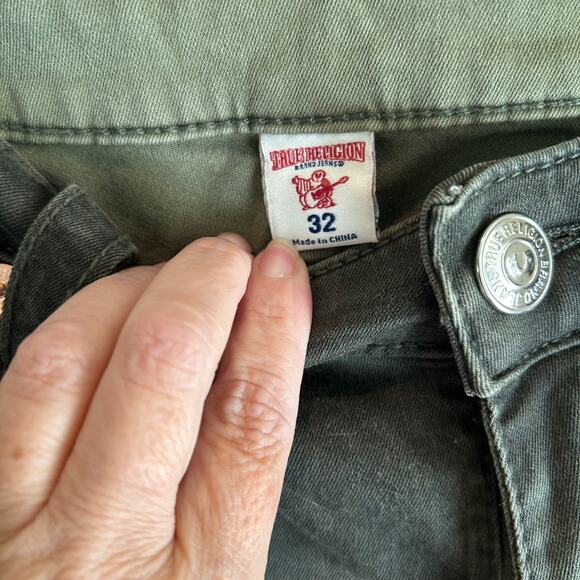 True Religion Curvy Skinny Jeans Women’s SZ 32 Green Denim Y2K Retro Streetwear - Picture 5 of 9